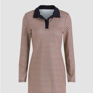 All Over Print Collar Mini Dress